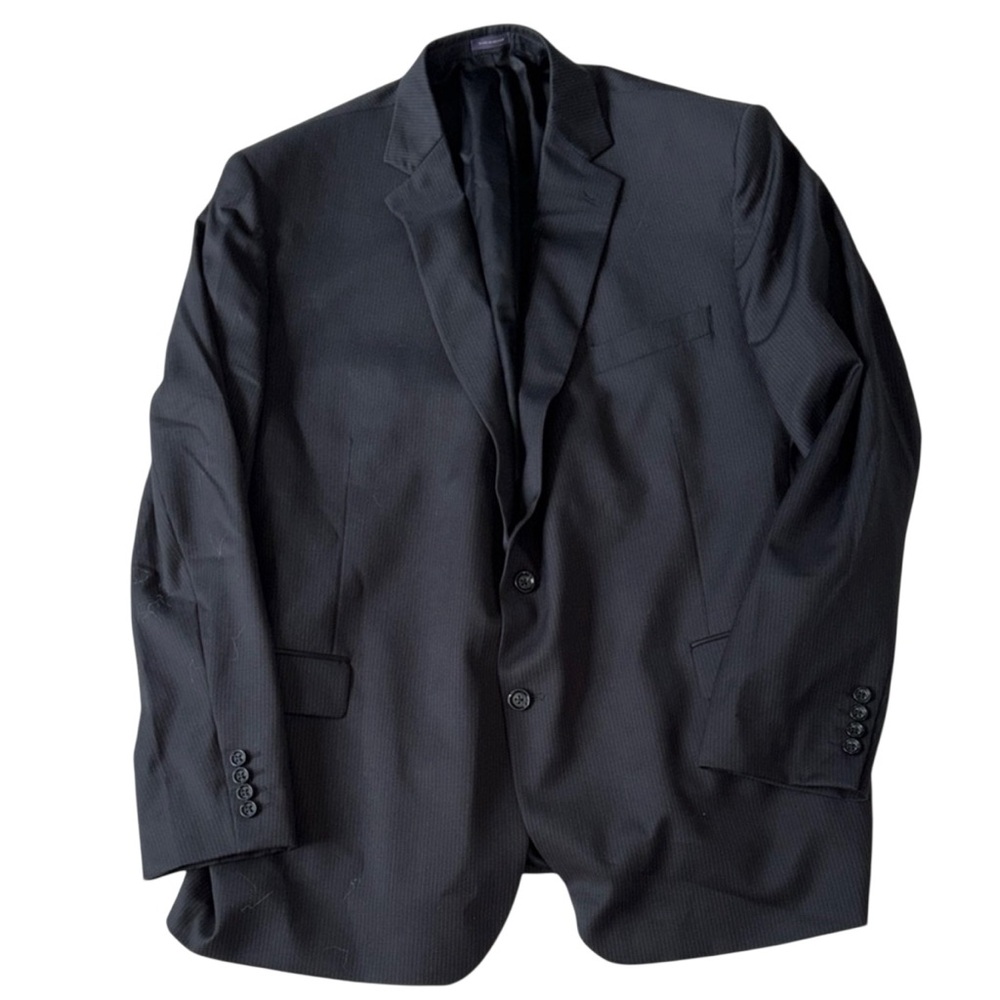 Stafford Classic Black Pinstripe Men's Blazer Size 52L